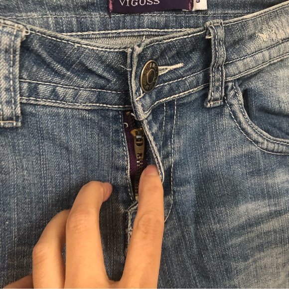 VIGOSS Womens Juniors 5 New York Boot Cut Jeans Light Wash Low Rise - Picture 6 of 14